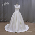Charming Stylish Simple Satin Wedding Dress for Bride